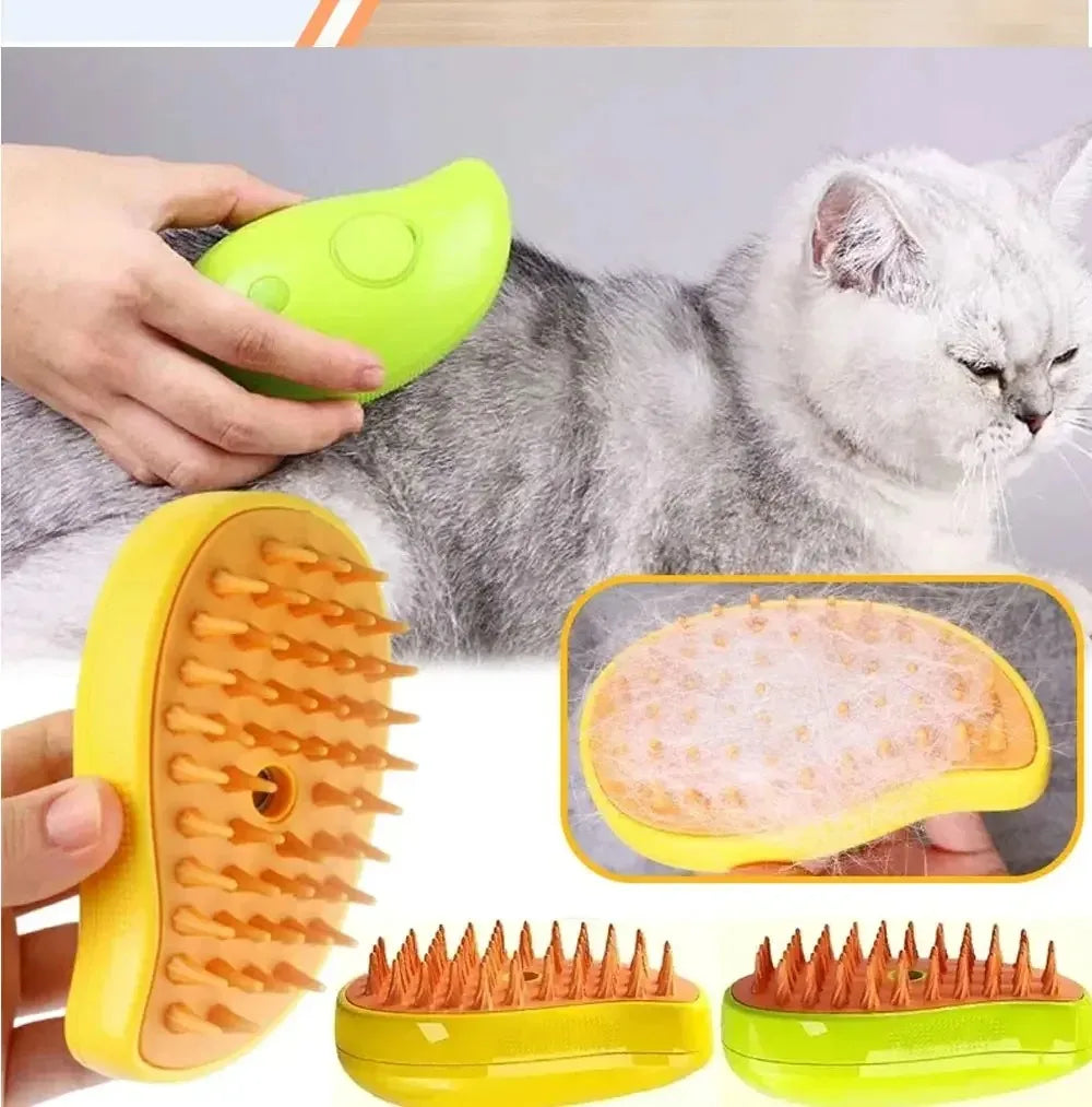 Cat Steam Brush – Electric Grooming, Massage & Deshedding Tool