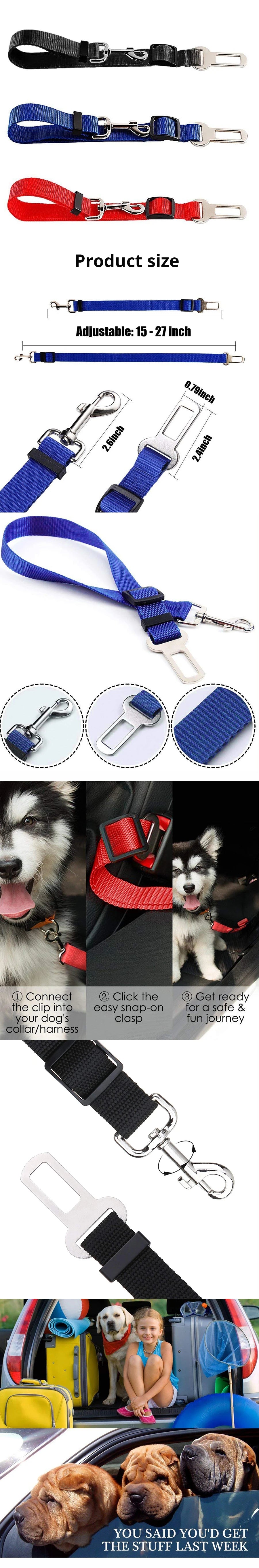 Dog Car Seat Belt Adjustable Nylon Safety Harness for Pet Travel