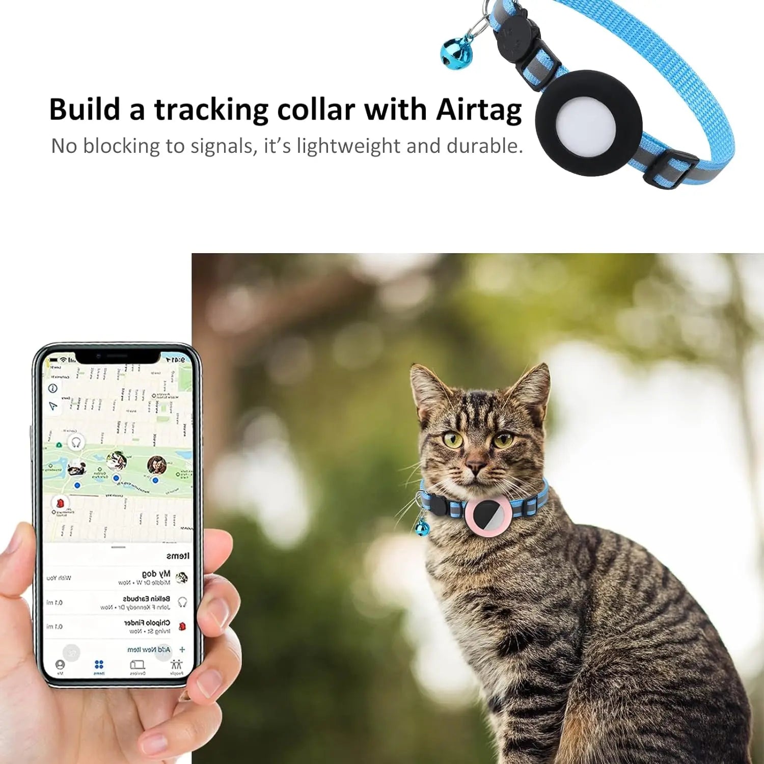 Cat AirTag Holder – Silicone GPS Tracker Collar Case