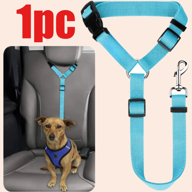 Dog Car Seat Belt – Adjustable Nylon Pet Safety Leash