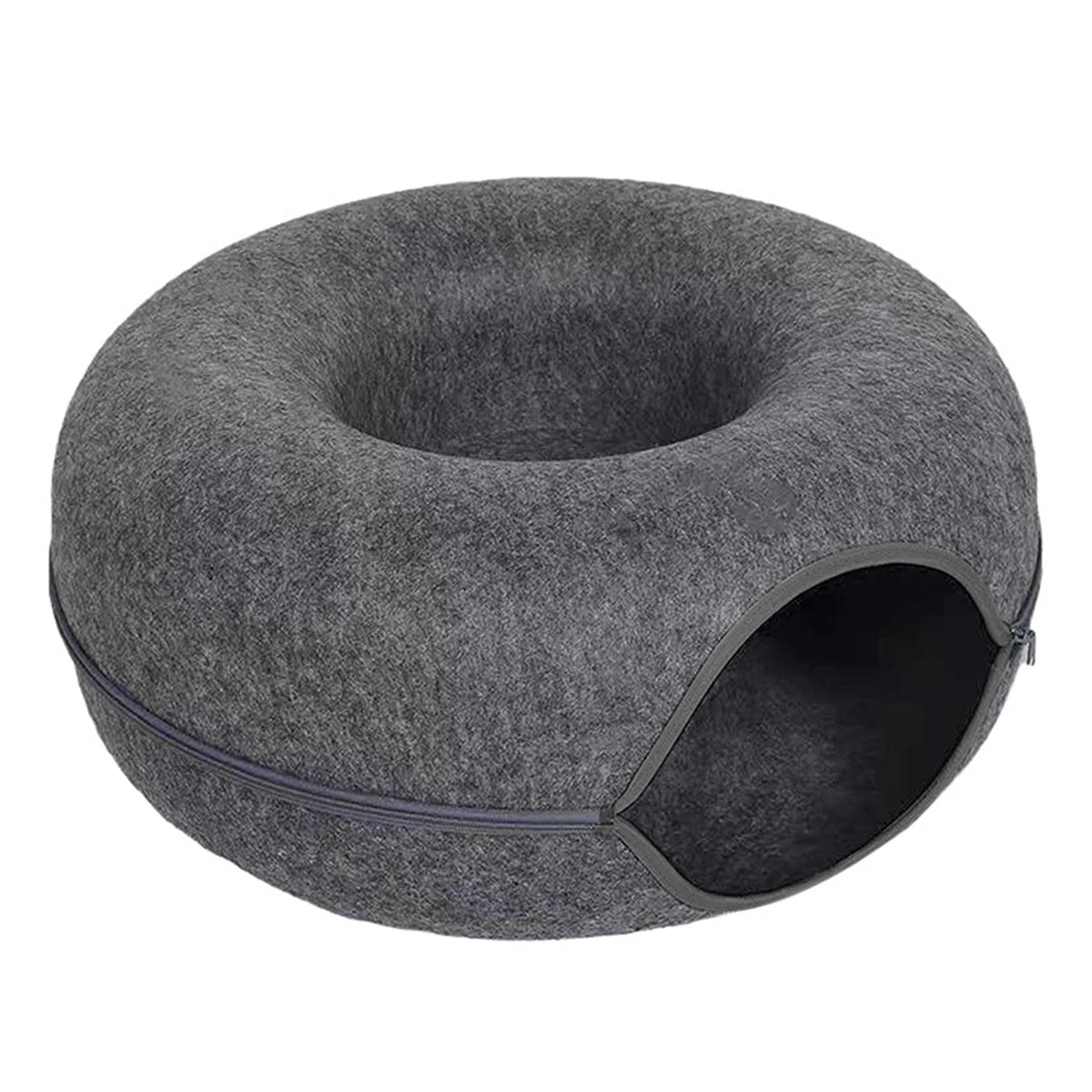 Cat Tunnel Bed – Felt Donut Nest & Sleeping House