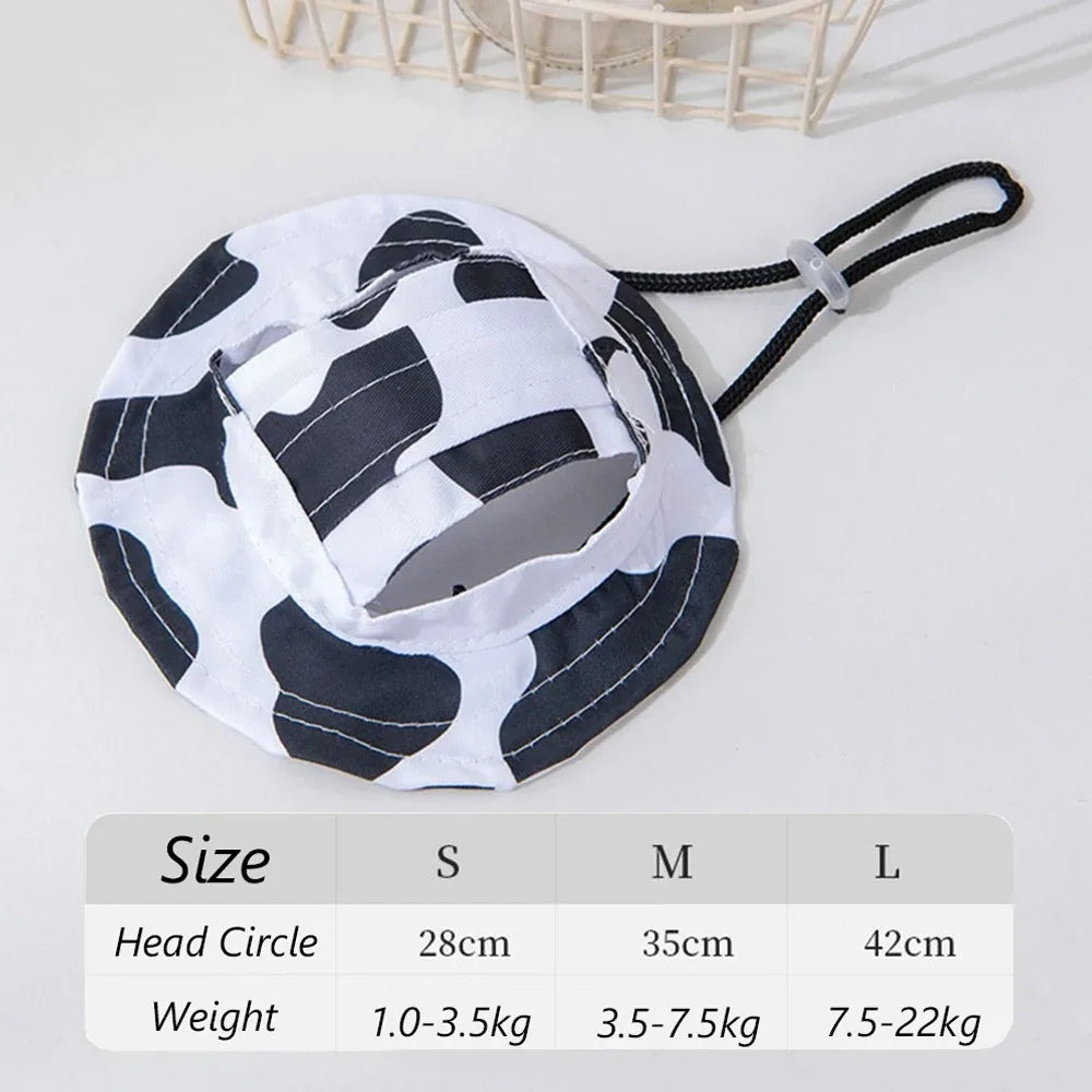 Dog Sun Hat Adjustable Bucket Hat for Summer Outdoor Walks