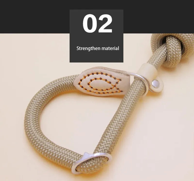 Slip Rope Dog Leash – Adjustable Braided Training Lead for Large Dogs