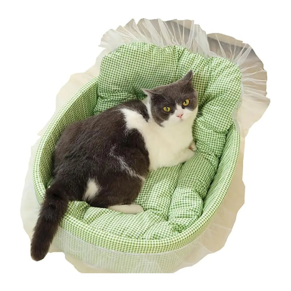 Cat Sofa Bed – Plush Oval Pet Bed for Cats & Small Dogs