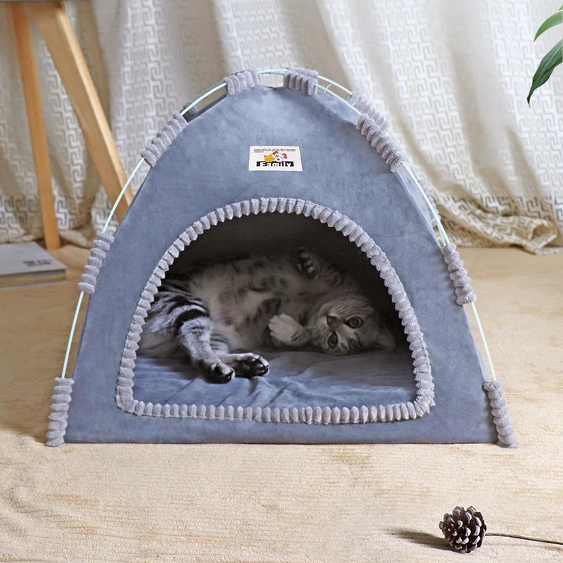 Foldable Cat House – Portable Four-Season Pet Tent