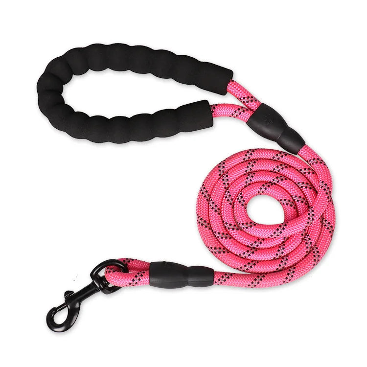 Nylon Dog Leash – Soft Handle Reinforced Lead for Daily Walks