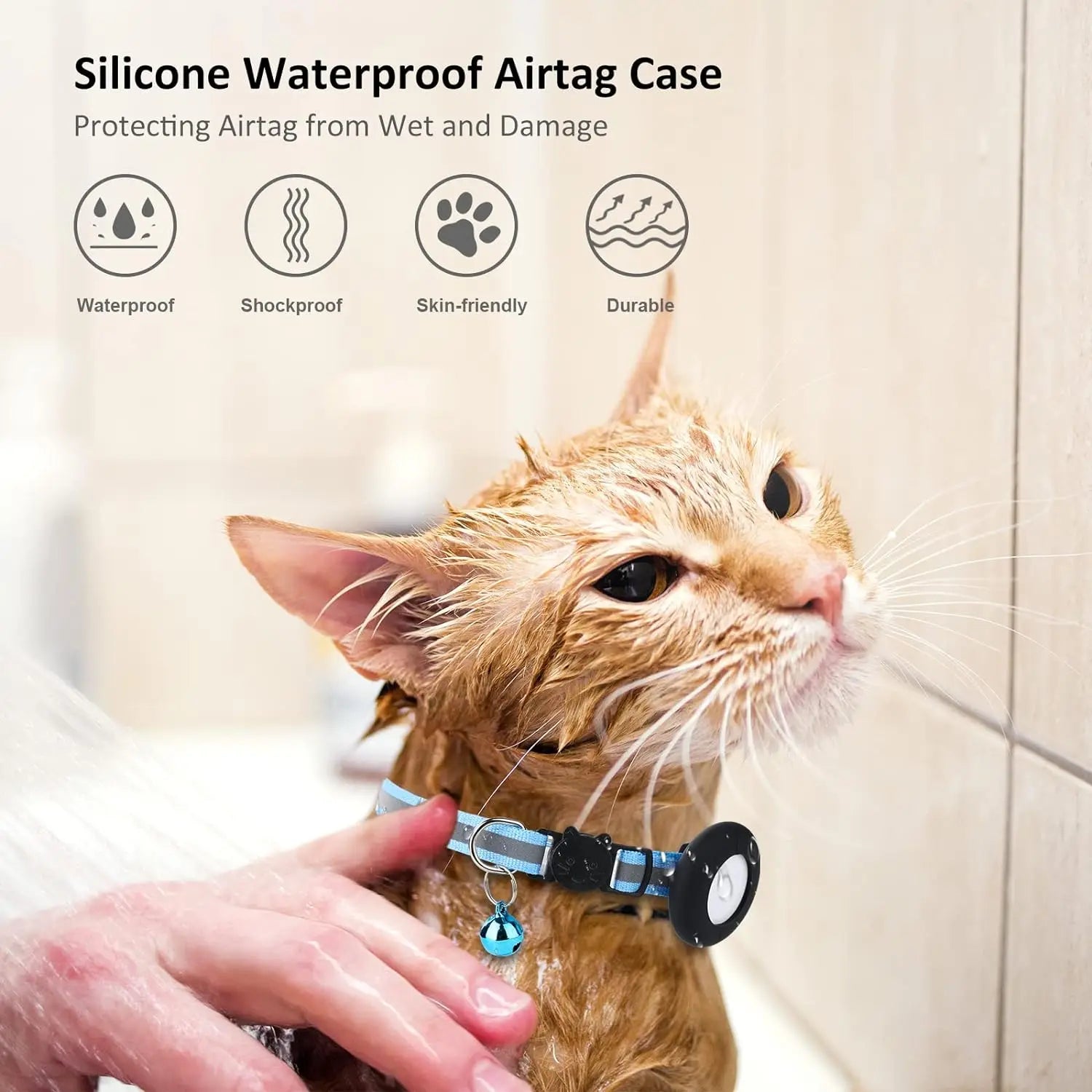 Cat AirTag Holder – Silicone GPS Tracker Collar Case