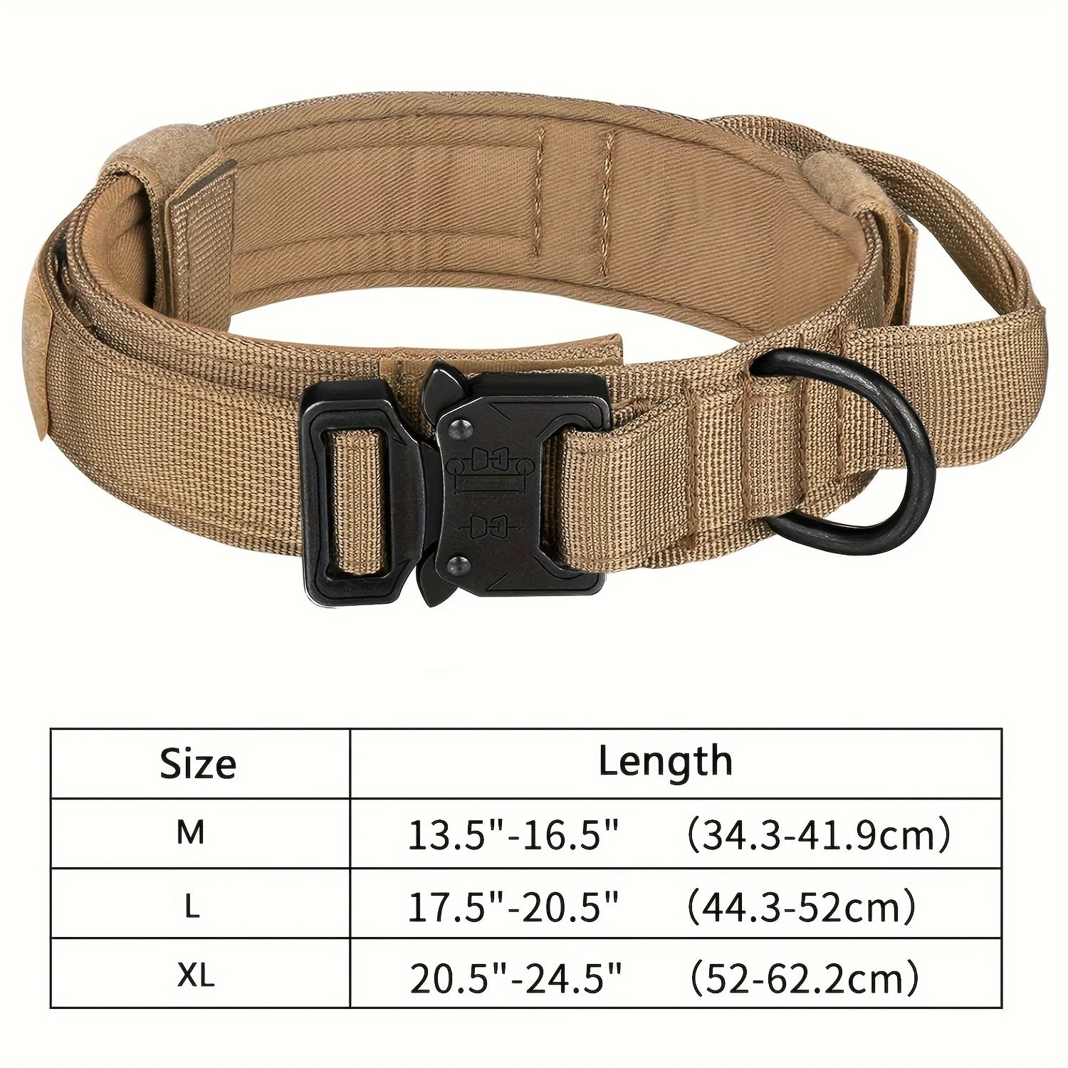 Tactical Dog Collar – Adjustable Nylon Training Collar with Handle