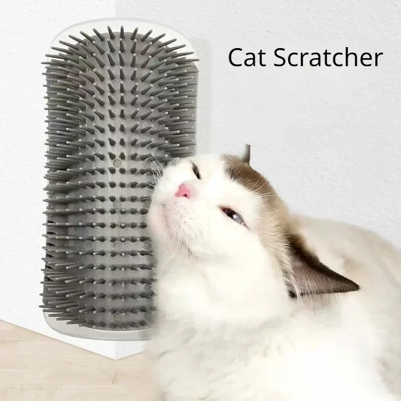 Cat Self Grooming Brush – Corner Massage Scratcher with Catnip