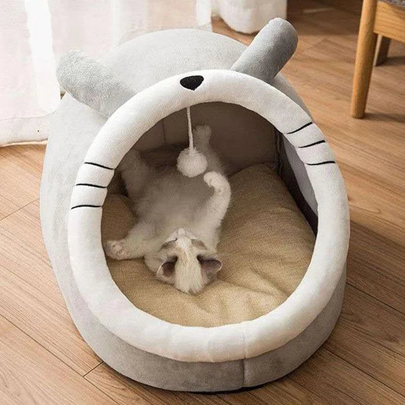 Enclosed Cat Bed, Foldable Washable Sleeping Cave for Small Pets