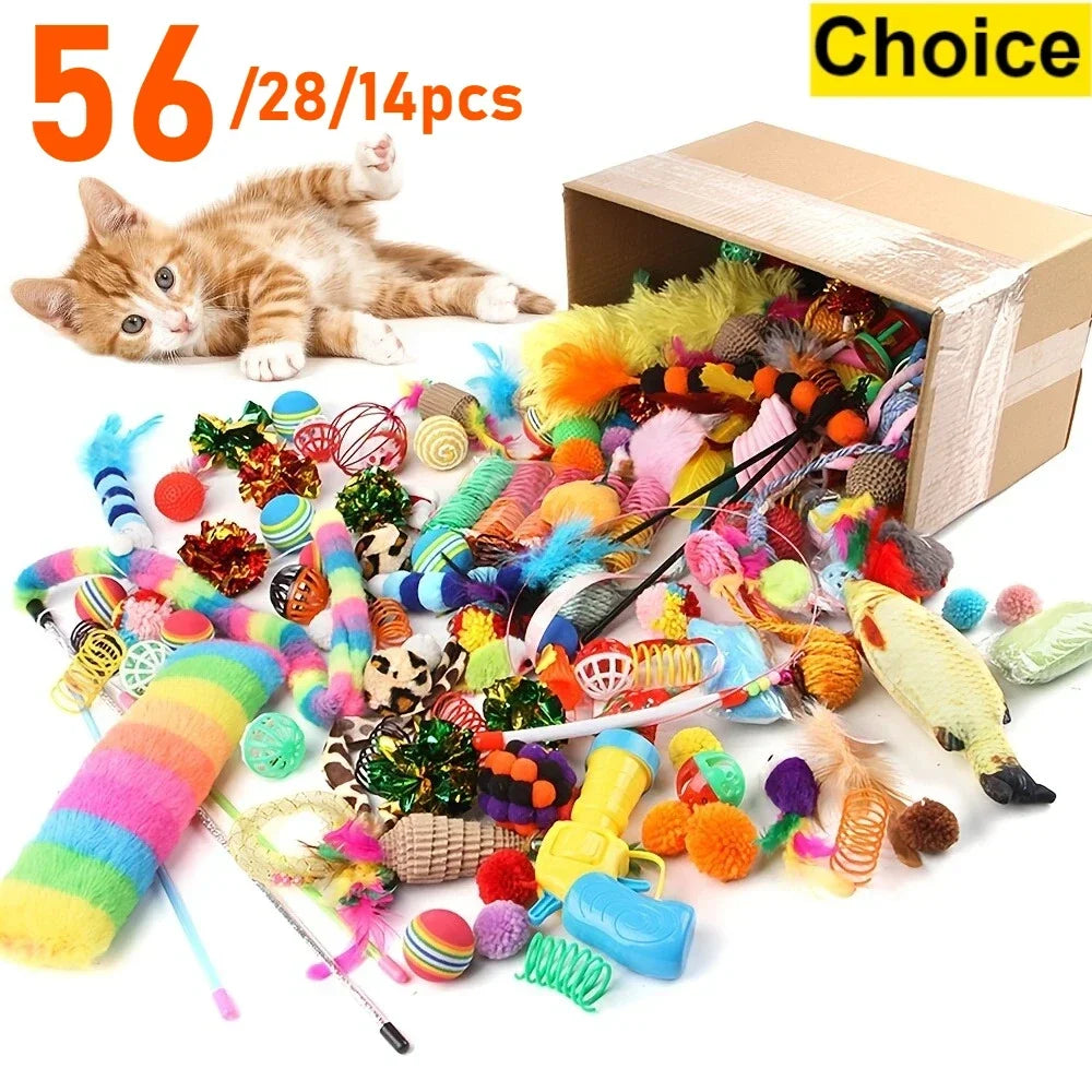 Cat Toys – Mixed Variety Plastic and Plush Toys