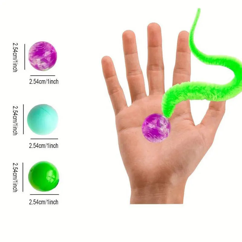 Interactive Cat Ball Toy – Colorful Bouncing Worm Toy