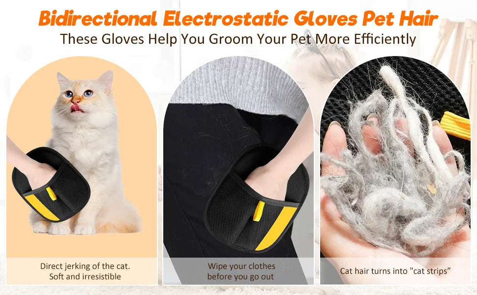 Pet Hair Remover Glove – Reusable Dog & Cat Grooming Tool