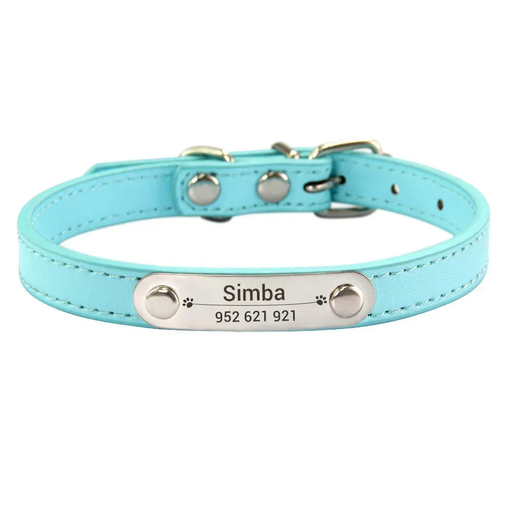 Personalized Dog Collar – Engraved Leather Pet ID Collar