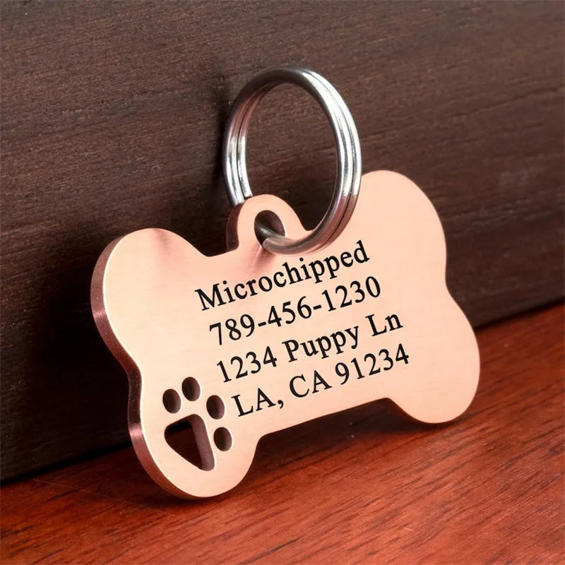 Personalized Dog ID Tag – Engraved Stainless Steel Pet Tag