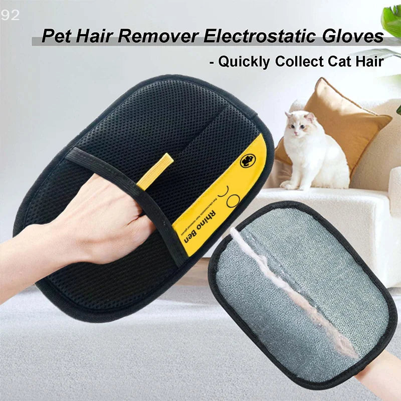 Pet Hair Removal Gloves – Reusable Silicone Grooming Tool
