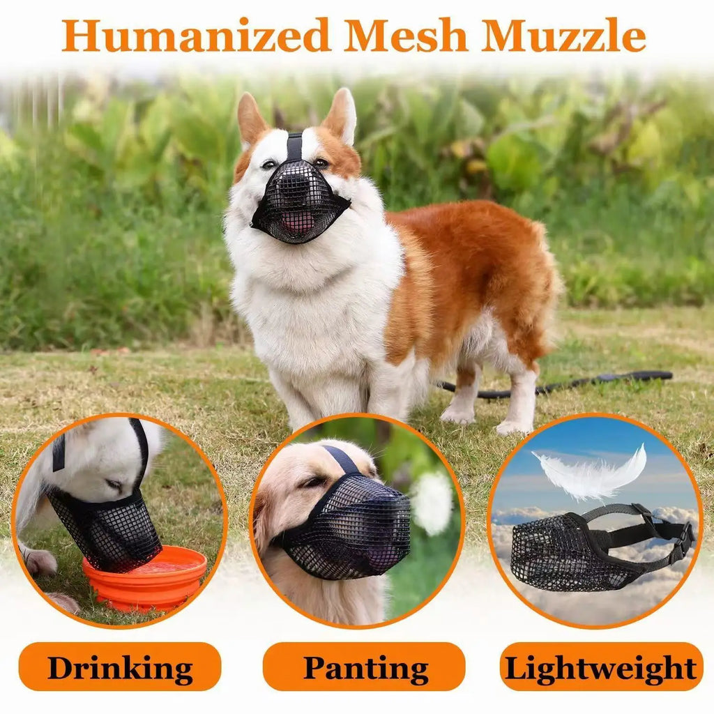 Dog Muzzle Breathable Mesh Anti-Eating Mouth Guard