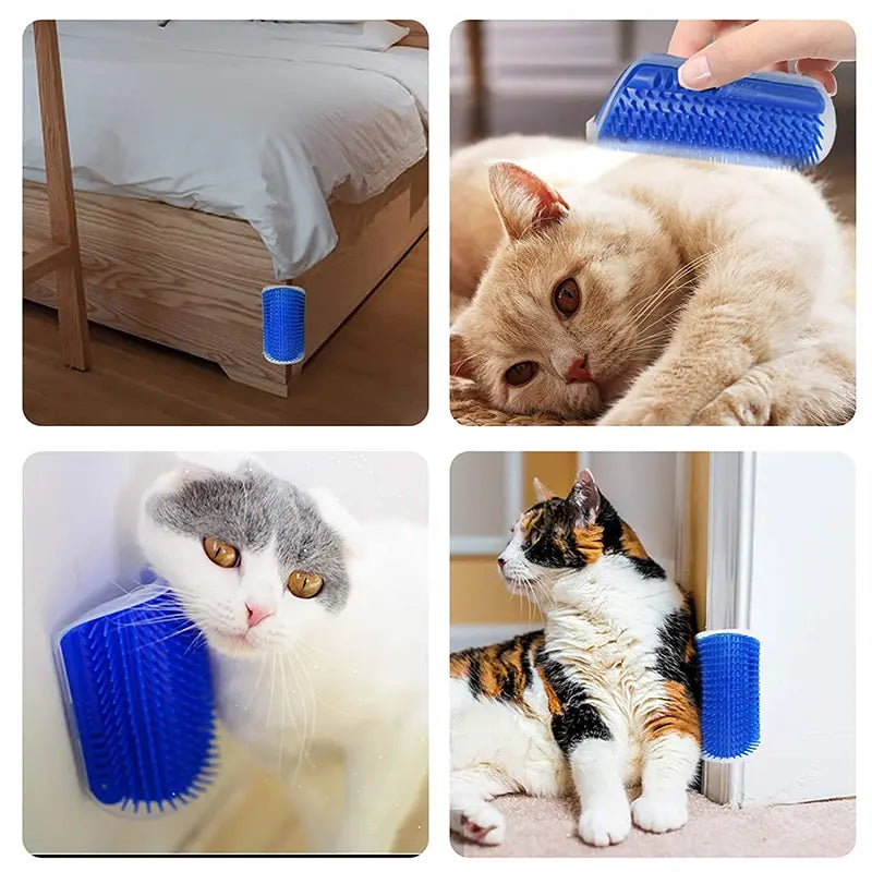 Cat Corner Brush Self Grooming Hair Removal & Massage Scratcher