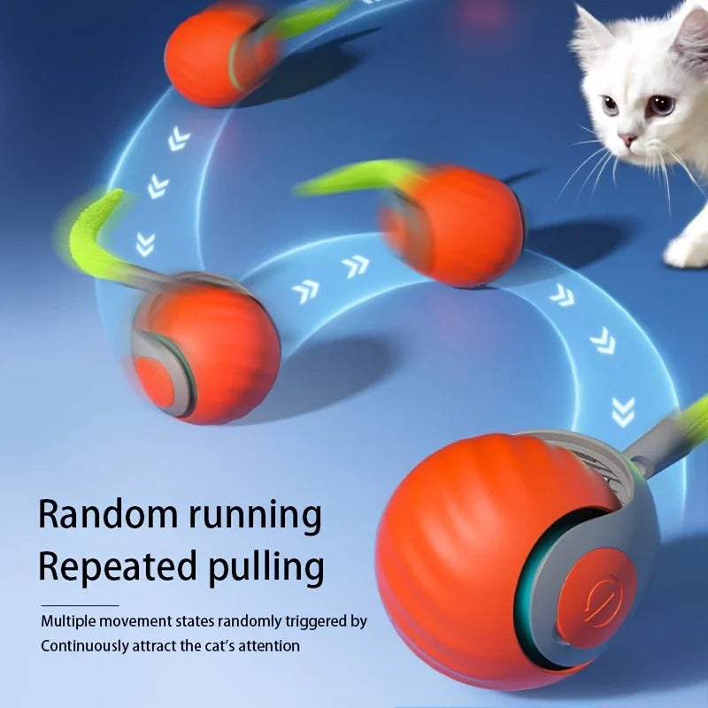 Automatic Interactive Cat Toy Ball – USB Rechargeable Rolling Toy