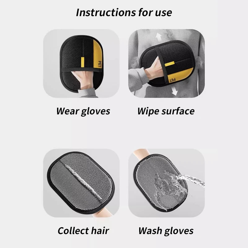 Pet Hair Removal Glove – Double-Sided Dog & Cat Grooming Tool