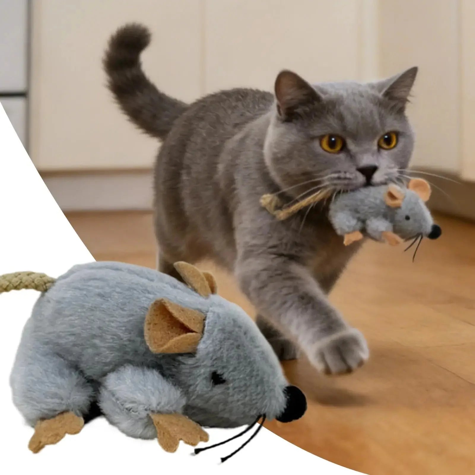 Moving Mouse Cat Toy – Plush Interactive Sound Toy