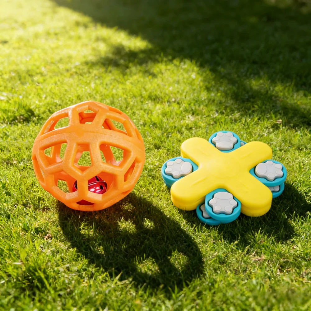Dog Hollow Ball Toy Rubber Chew Toys for Dogs Cleaning Teeth Molar Bite Resistant Toy with Bell Puppy Training Game