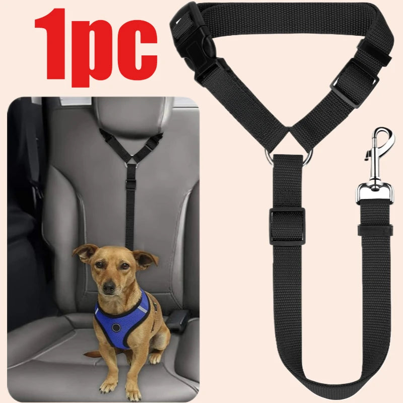 Dog Car Seat Belt – Adjustable Nylon Pet Safety Leash