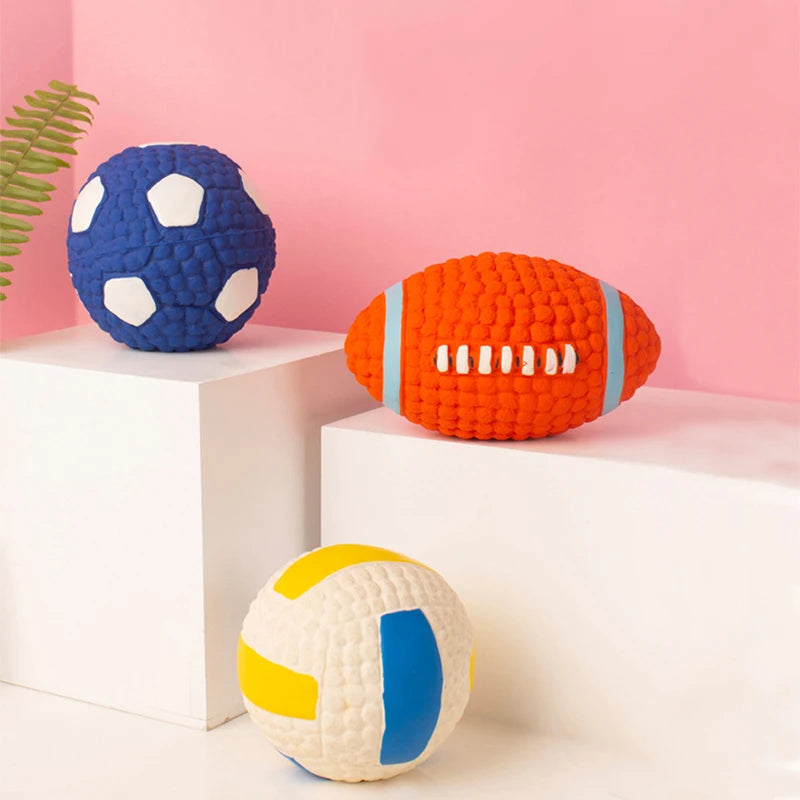 Squeaky Dog Ball – Rubber Interactive Fetch & Chew Toy