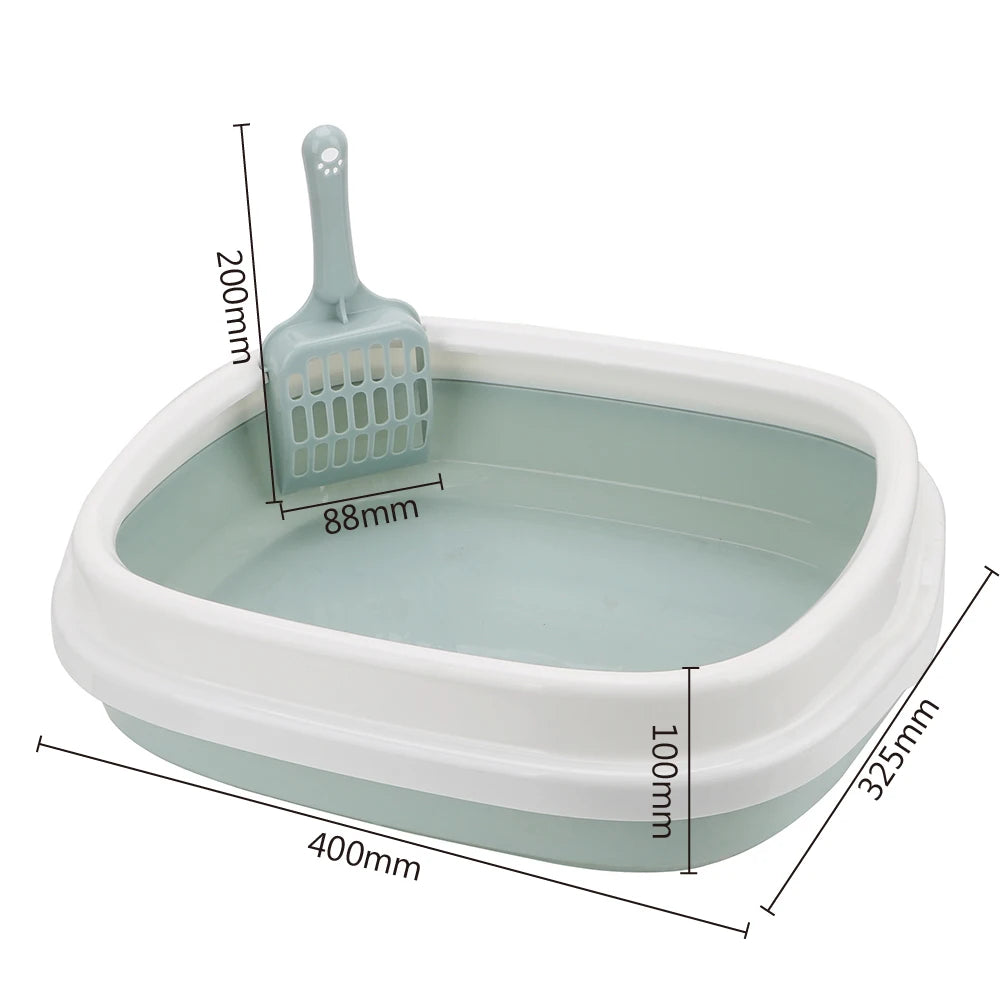 Cat Litter Box – Semi-Closed Toilet Tray with Scoop