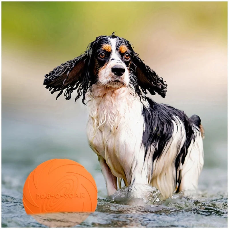 Flying Disc Dog Toy – Silicone Interactive Fetch Toy for Puppies