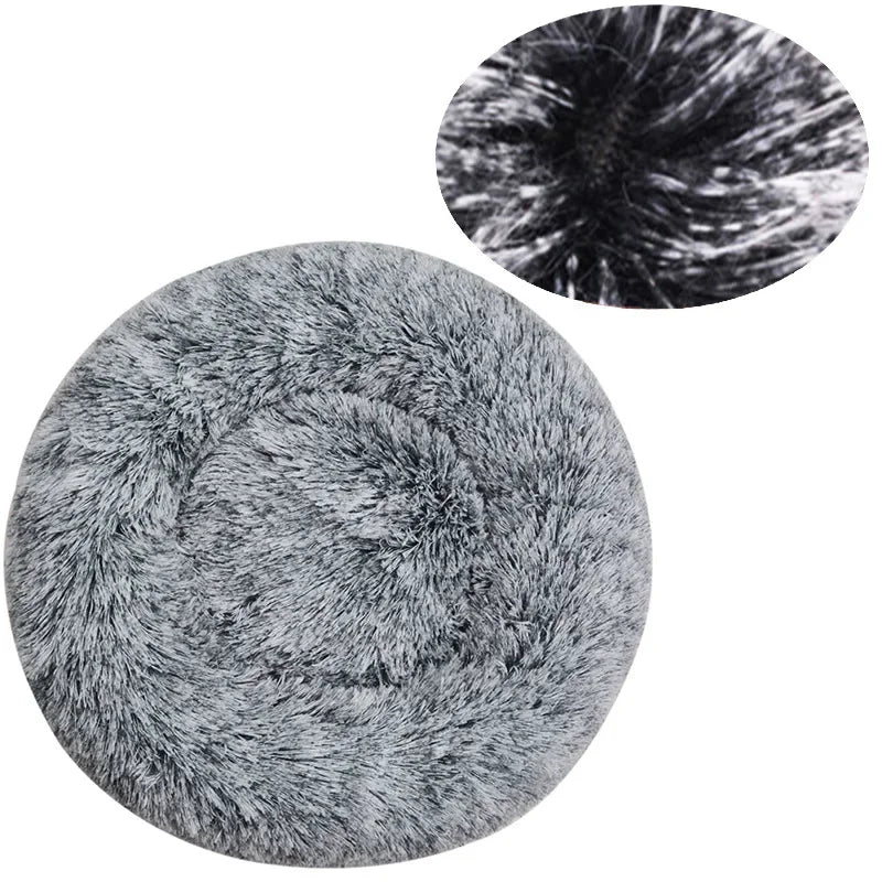 Plush Dog Bed Round Soft Calming Bed for Small Large Dogs & Cats