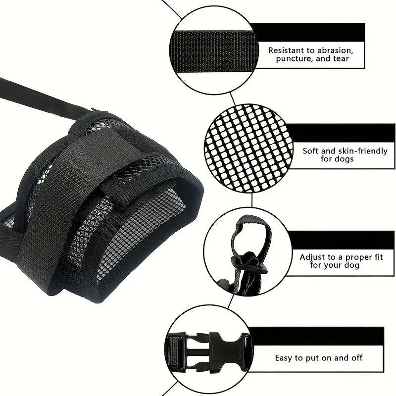 Dog Muzzle Breathable Adjustable Mouth Cover for Dogs