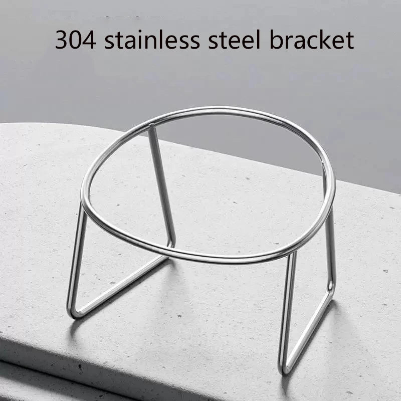 Tilted Cat Bowl – Stainless Steel Food Dish with Metal Stand