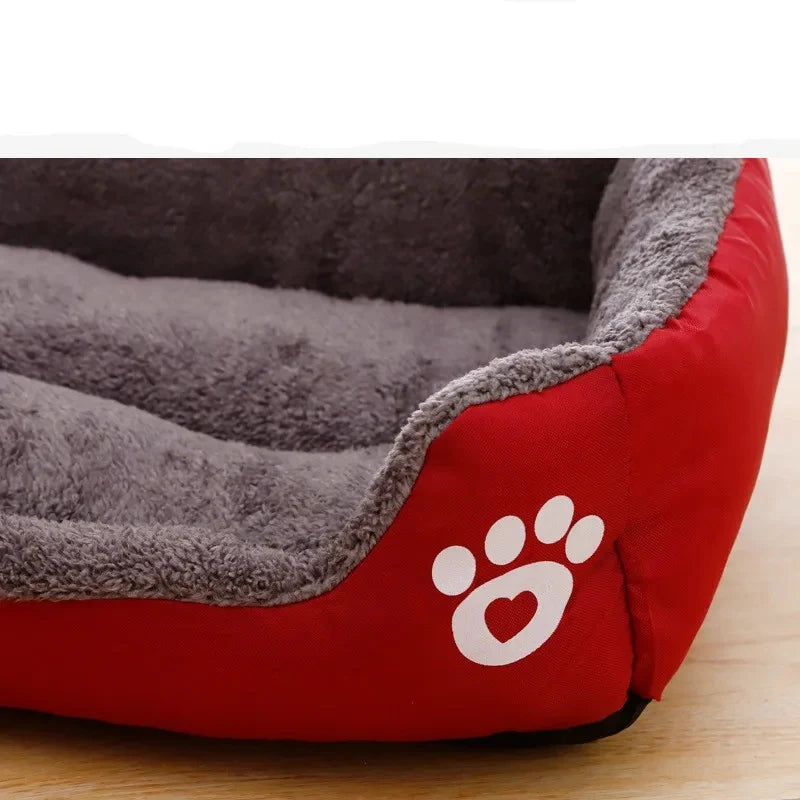 Large Dog Bed – Warm Square Pet Nest for Dogs & Cats