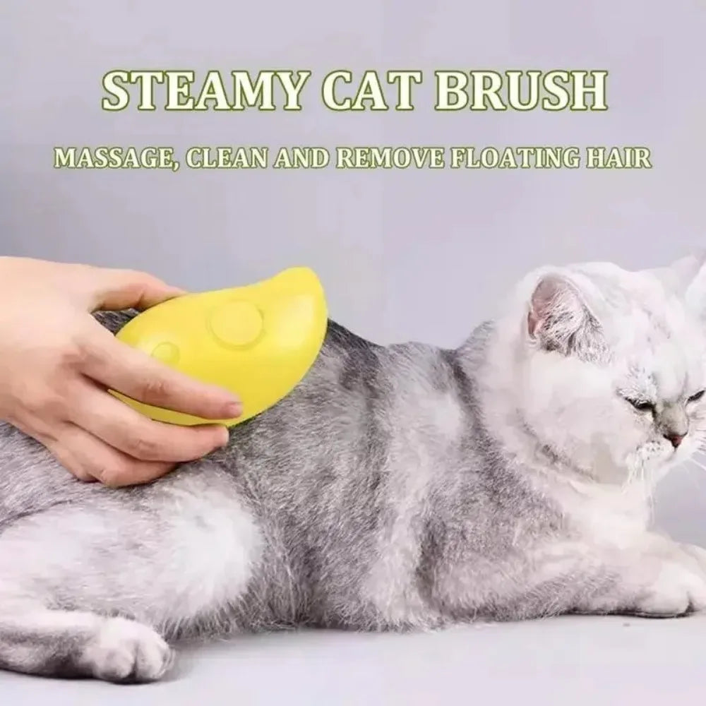 Cat Steam Brush – Electric Grooming, Massage & Deshedding Tool