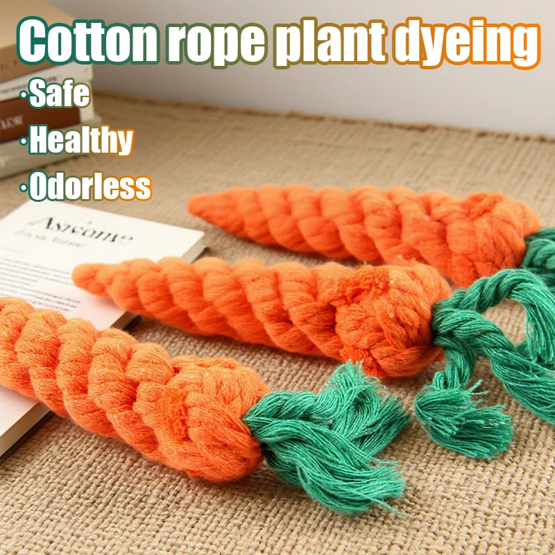 Dog Rope Toy – Carrot Shape Cotton Chew Toy