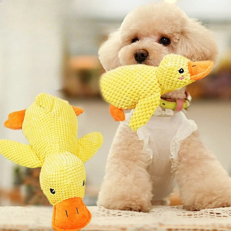 Plush Dog Toy Duck Squeaky Chew Toy for Small & Large Dogs
