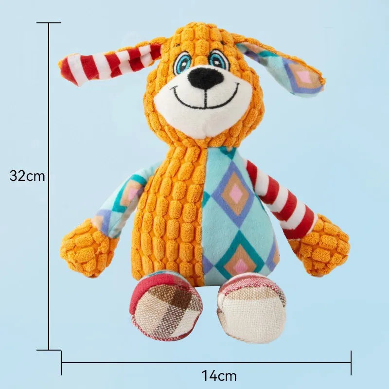Plush Squeaky Dog Toy – Elephant, Fox & Puppy Designs