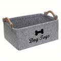 Dog Toy Storage Box Felt Pet Toy Organizer Basket