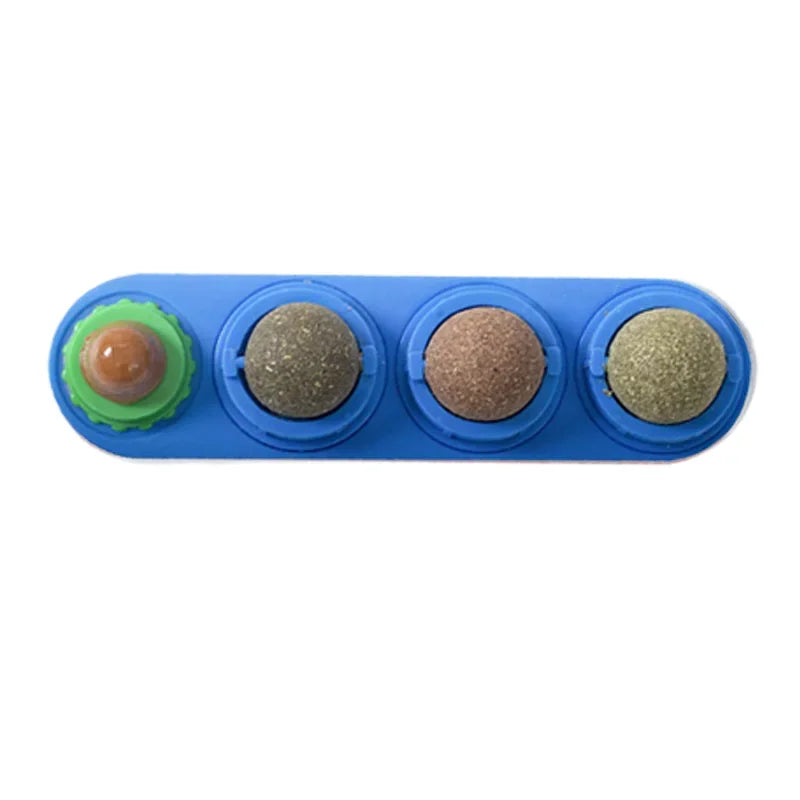 Catnip Wall Ball Toy – Rotating Interactive Cat Teeth Cleaning Toy