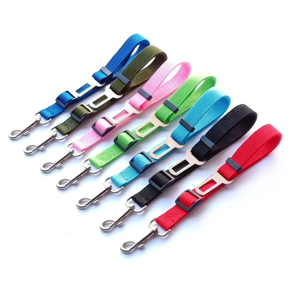 Adjustable Dog Car Seat Belt – Nylon Reflective Travel Harness