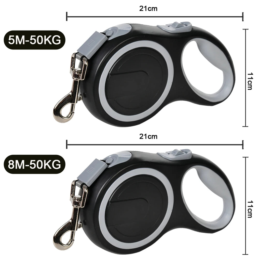 Retractable Dog Leash – 5M/8M Nylon Automatic Lead