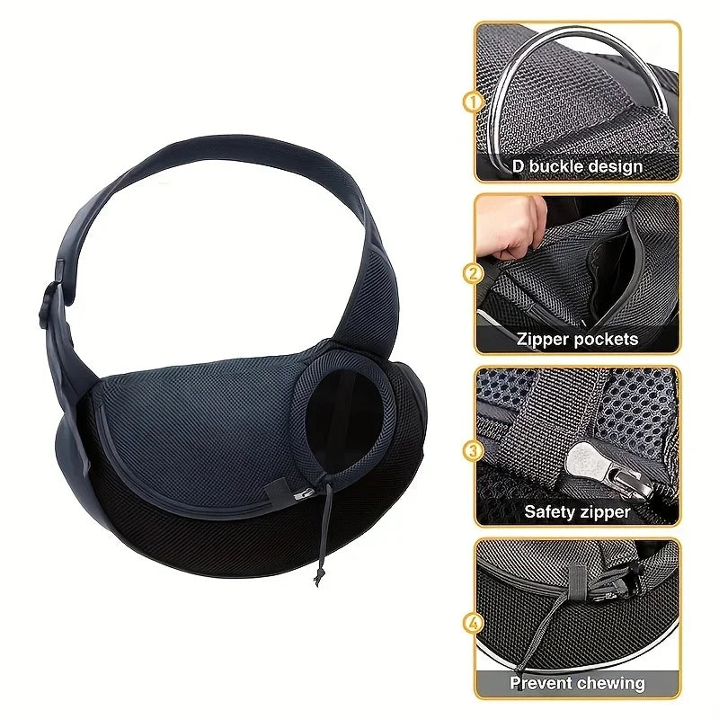 Dog Sling Carrier – Breathable Small Dog Backpack for Travel