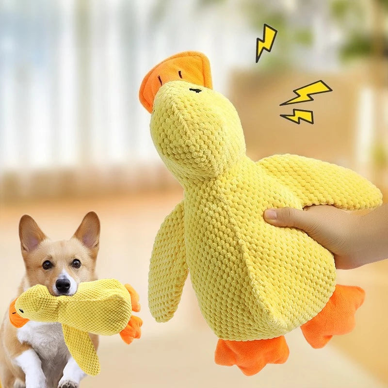 Plush Dog Toy Duck Squeaky Chew Toy for Small & Large Dogs