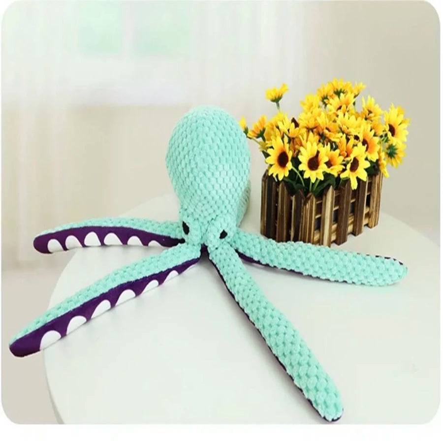 Plush Dog Toy – Octopus Squeaky Interactive Companion