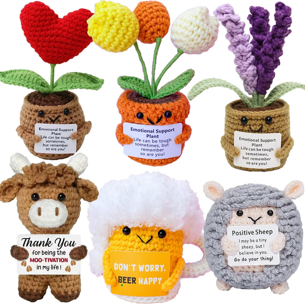 Crochet Plush Pocket Hug Doll, Handmade Mini Plush Gift