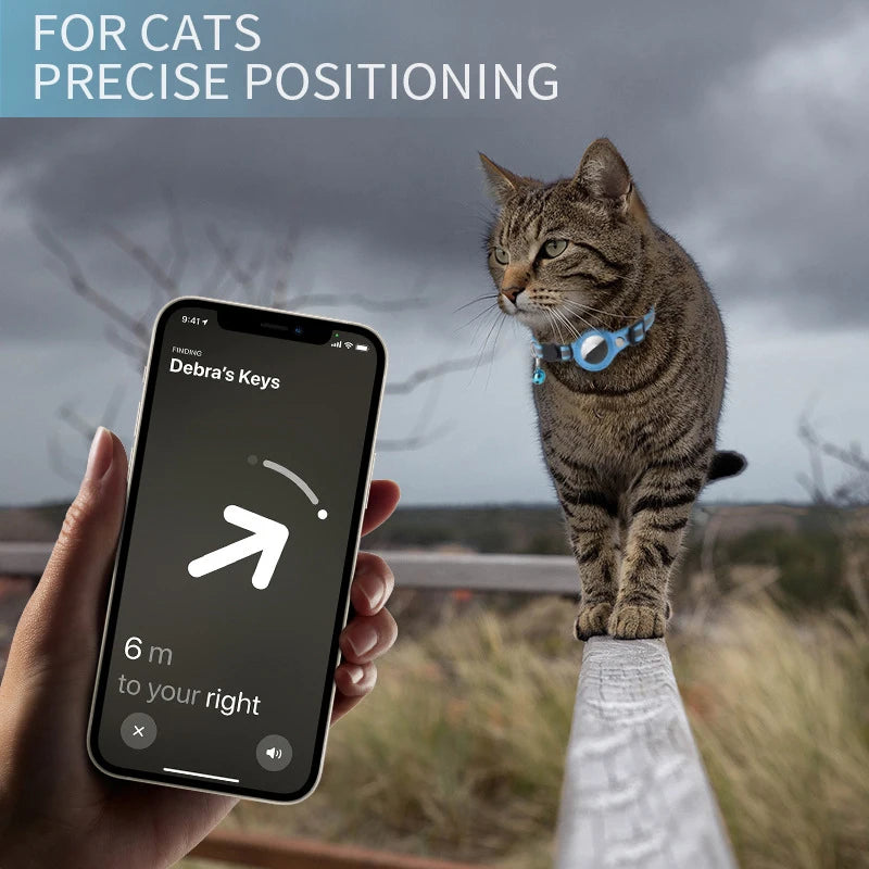 AirTag Cat Collar with Reflective Holder, Bell & Adjustable Fit