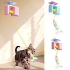 Automatic Interactive Cat Toy with Flying Feather & Elastic Rope