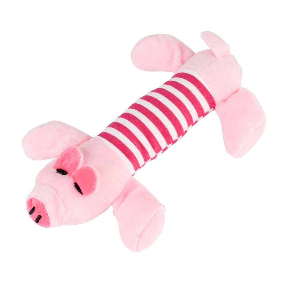 Squeaky Dog Toy Plush Elephant Duck Pig Interactive Toy