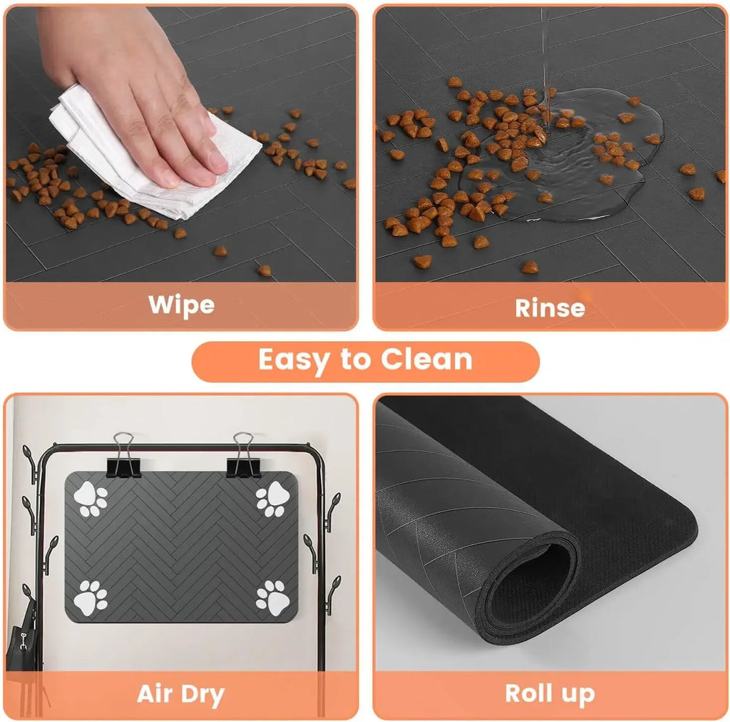 Pet Feeding Mat, Absorbent Waterproof Bowl Mat for Dogs & Cats